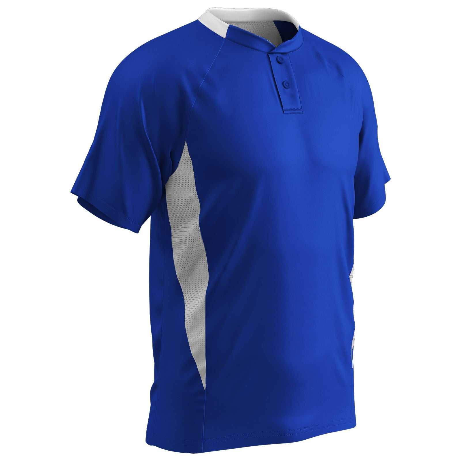 Champro BST72 Two Button Placket Jersey - Royal White - HIT a Double
