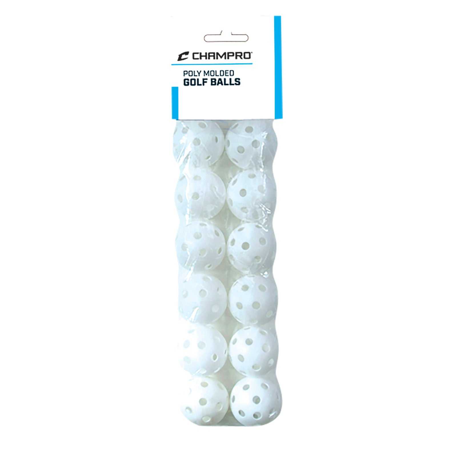Champro CBB52 Poly Golf Balls - 12 Pack - White - HIT a Double
