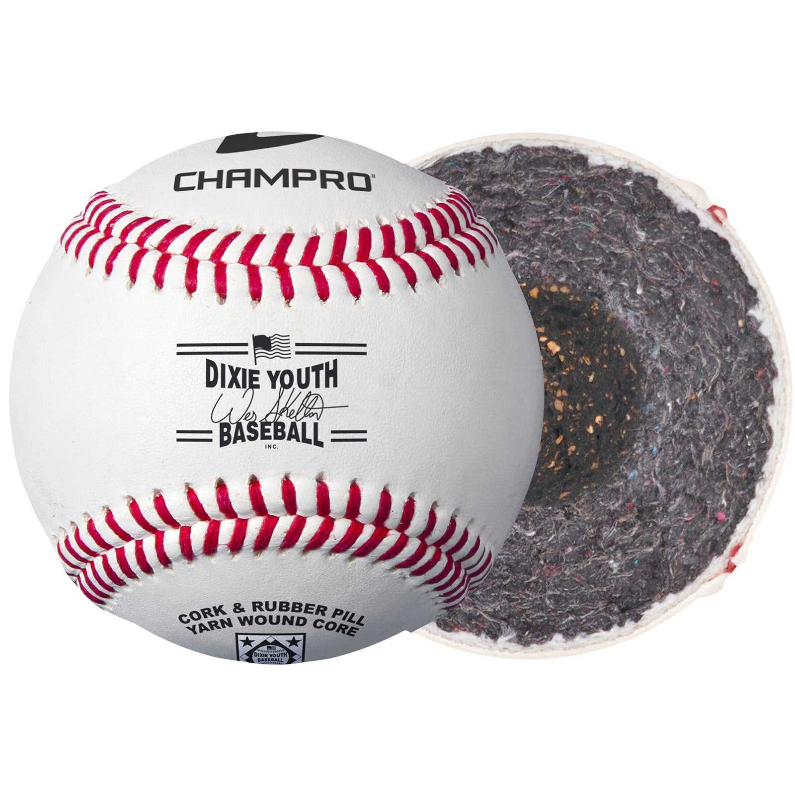 Champro CBB-200DYL Dixie League Approved BaseballFull Grain Leather Cover Category 1 - HIT a Double