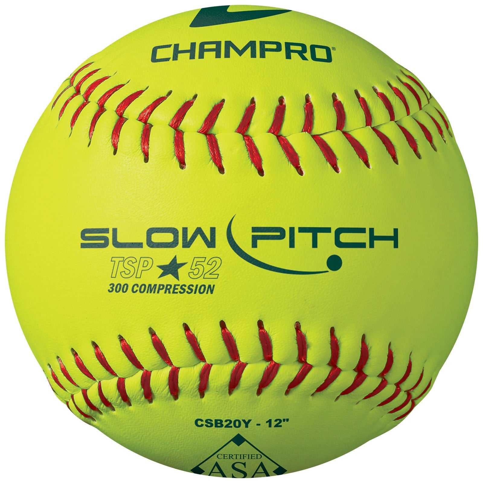 Champro CSB20Y ASA 12 Slow PitchLeather Cover .52 Cor - HIT A Double