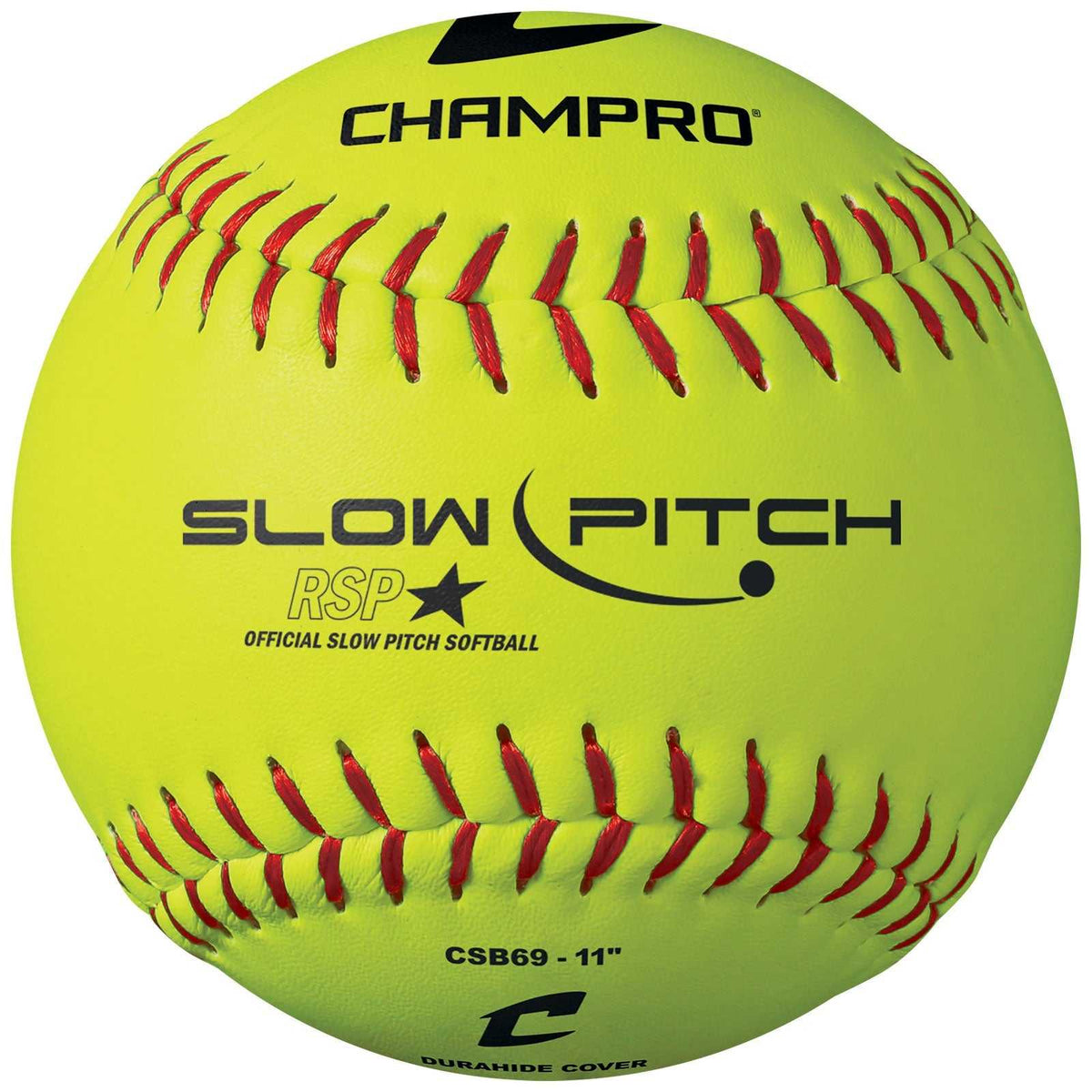 Champro CSB69 11&quot; Slowpitch Practice Softball 12 Pk - Yellow - HIT a Double