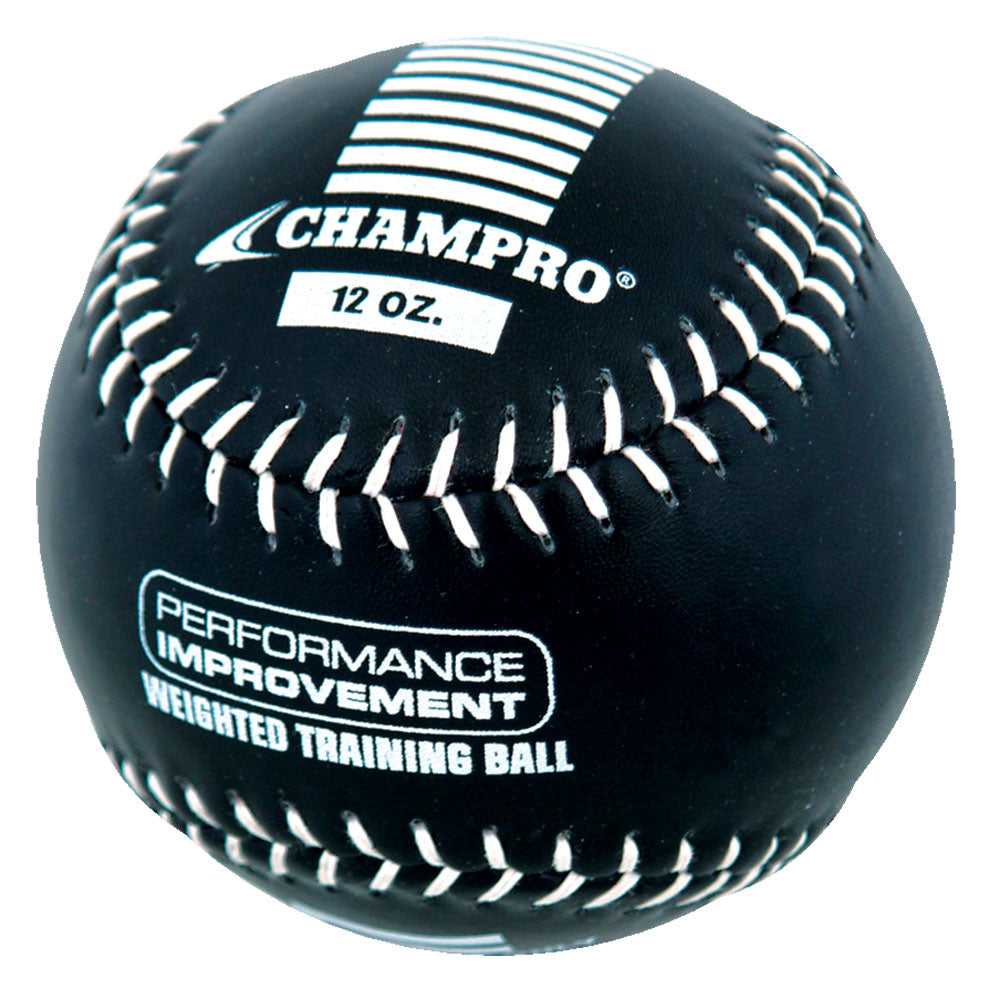 Champro CSB709-CSB712 Weighted Training Softballs 12 oz - Black - HIT a Double