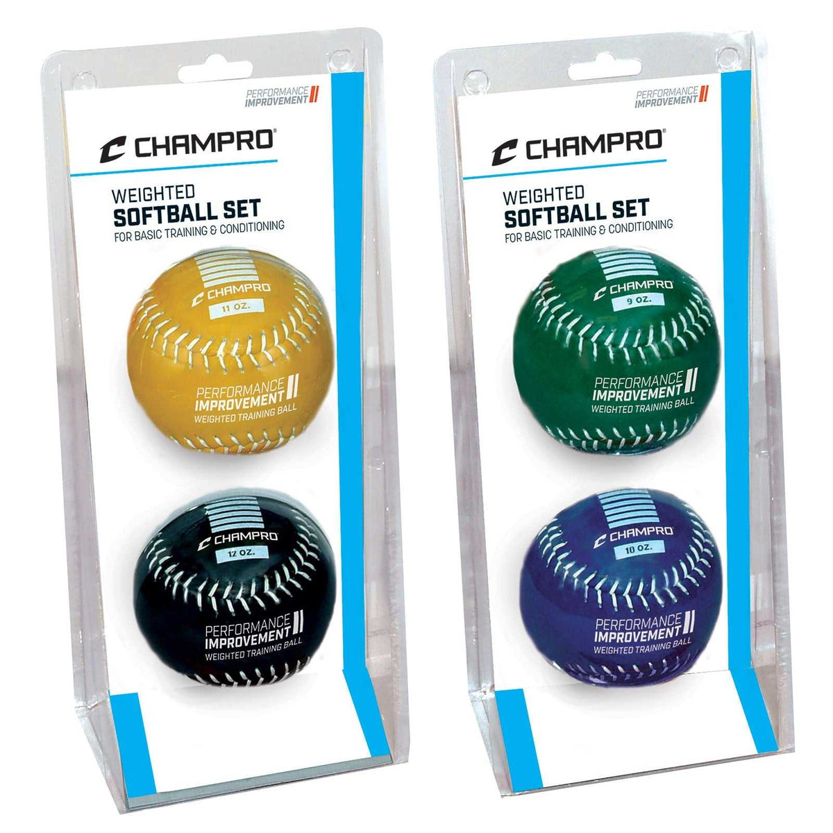 Champro CSB7AS-CSB7BS Weighted Training Softball Set 9 &amp; 10 oz. - HIT a Double