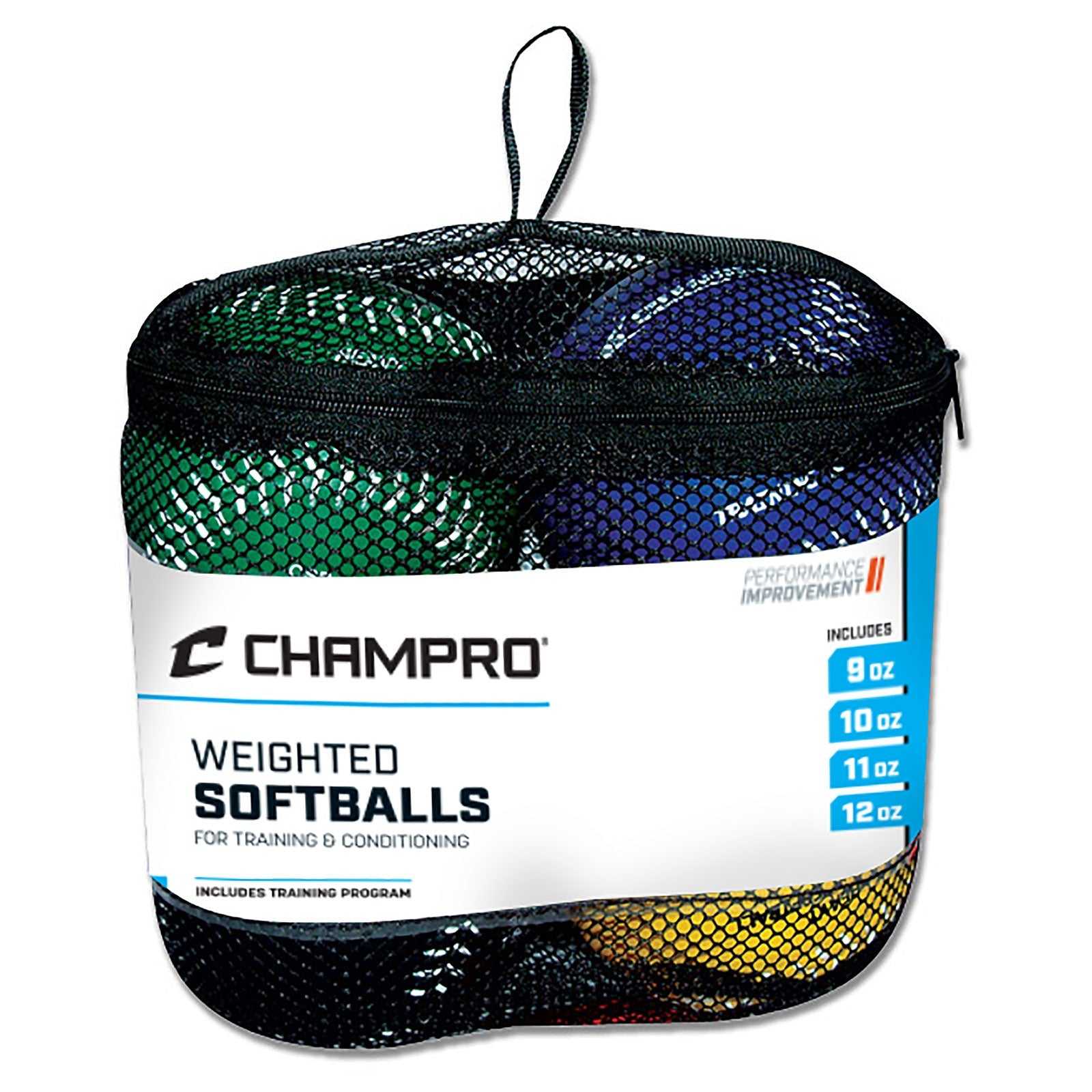 Champro CSB7S Weighted Training Softball Set (Incudes 9oz, 10oz, 11oz, 12oz) - HIT a Double