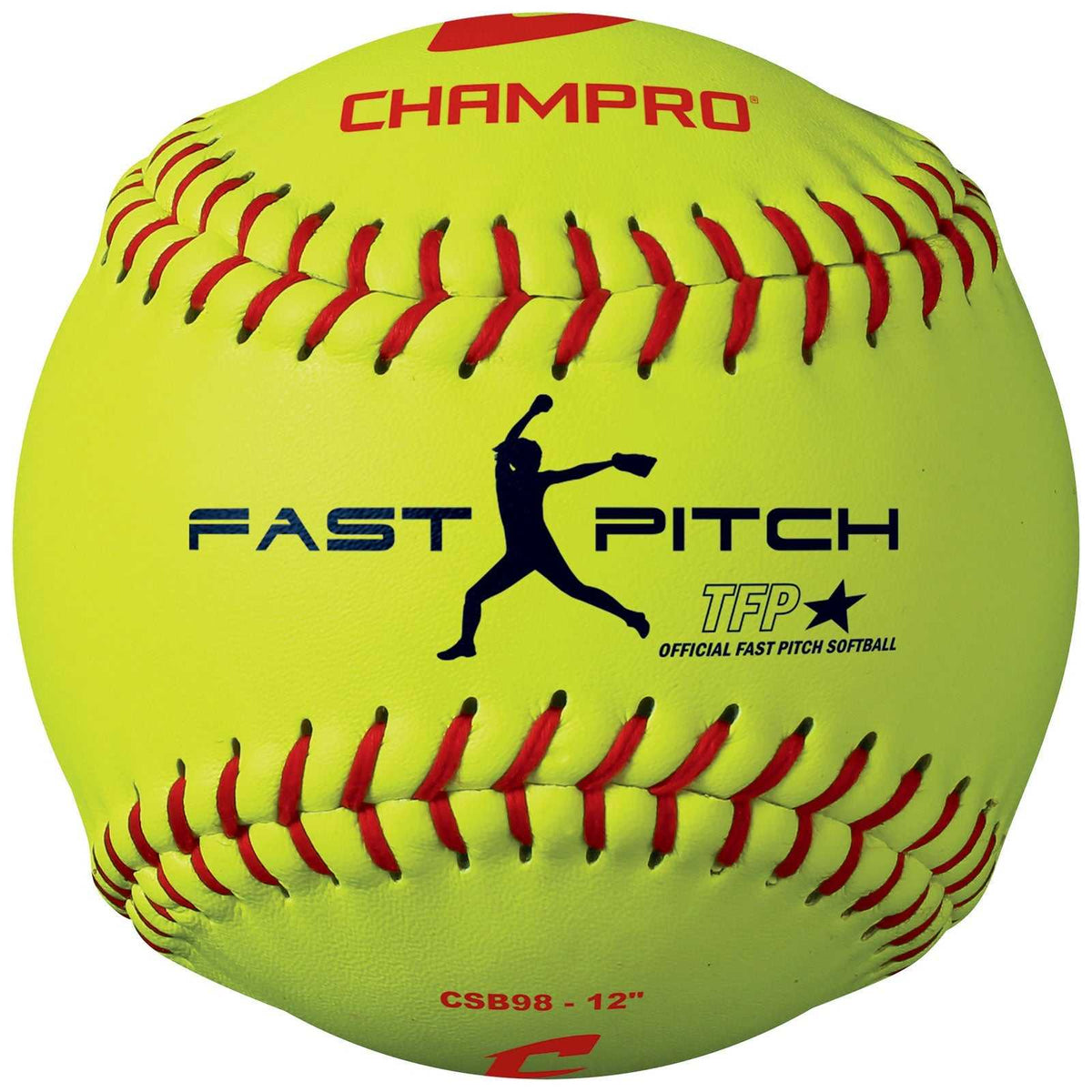 Champro CSB98 12&quot; Fast Pitch Softball - Optic Yellow - HIT a Double