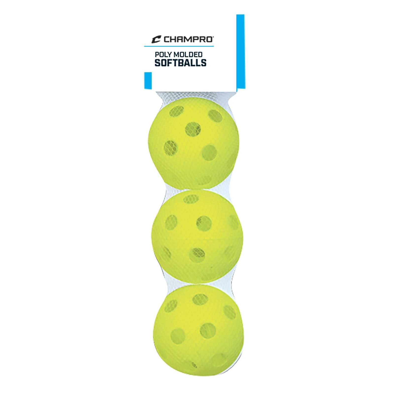 Champro CSB-51B 3 PackWhite Poly Softballs - HIT a Double