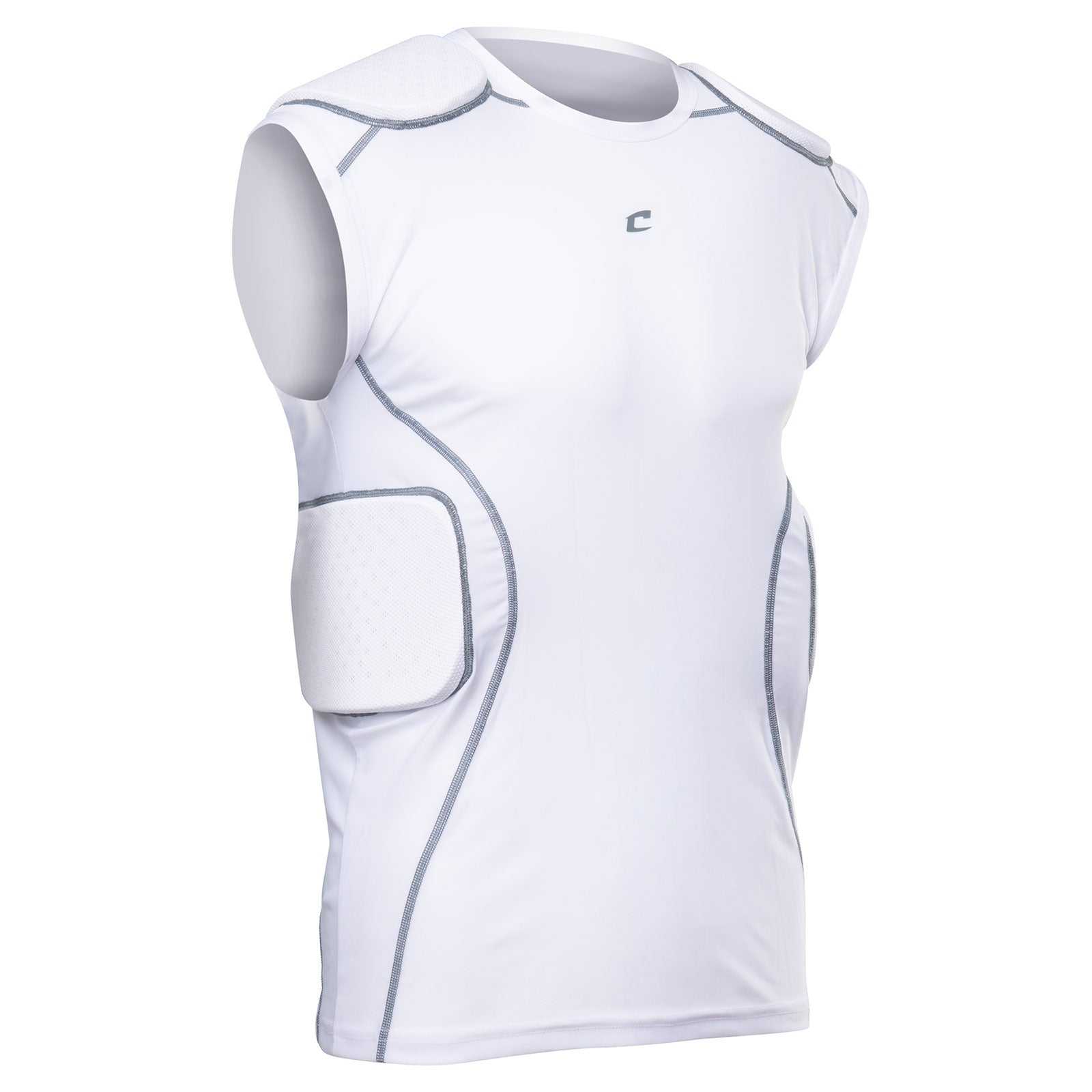 Champro FJU18 Formation Padded CompreShort Sleeveion Shirt - White - HIT a Double