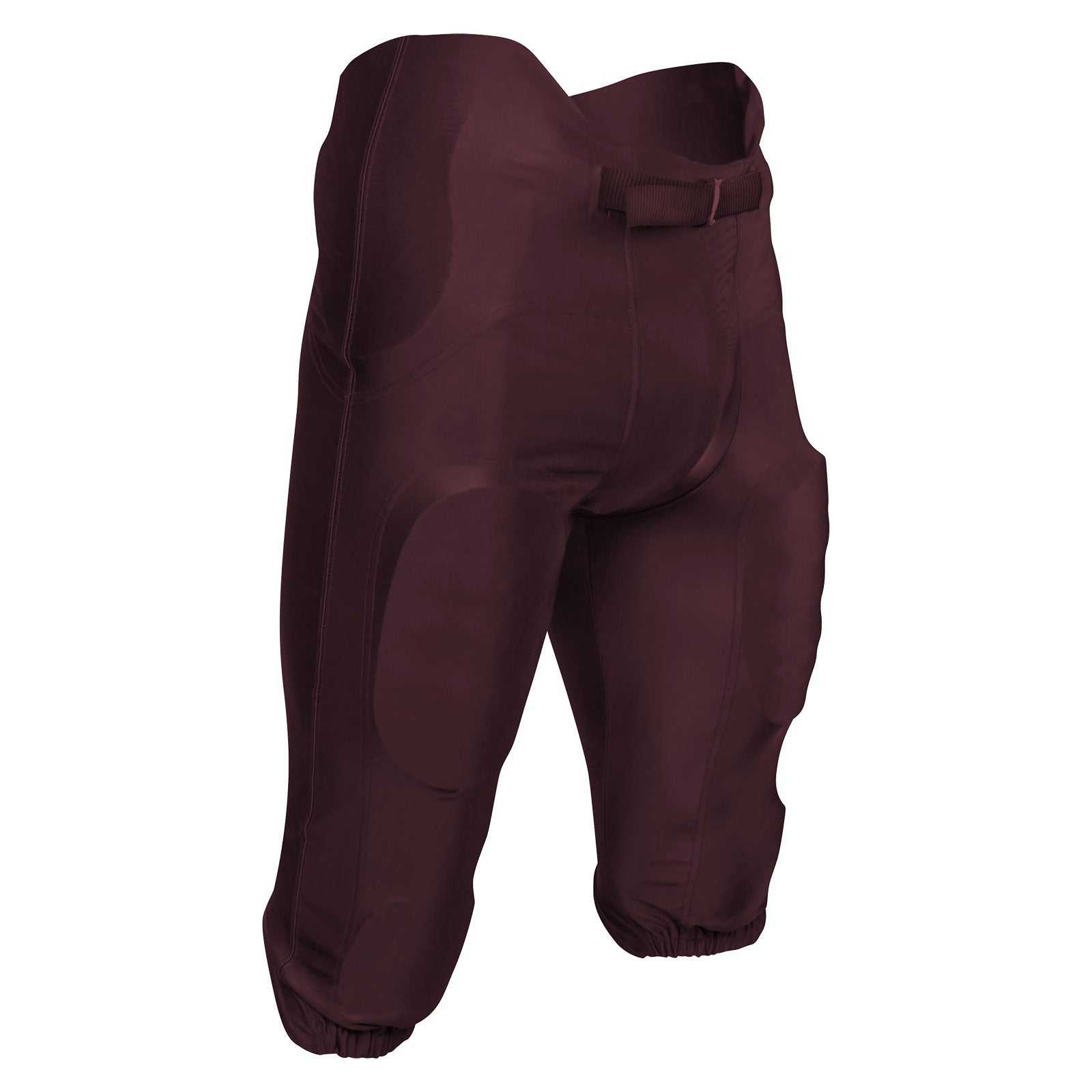 Champro FPU19 Terminator 2 Integrated Football Pant with Built-In Pads - Maroon - HIT a Double