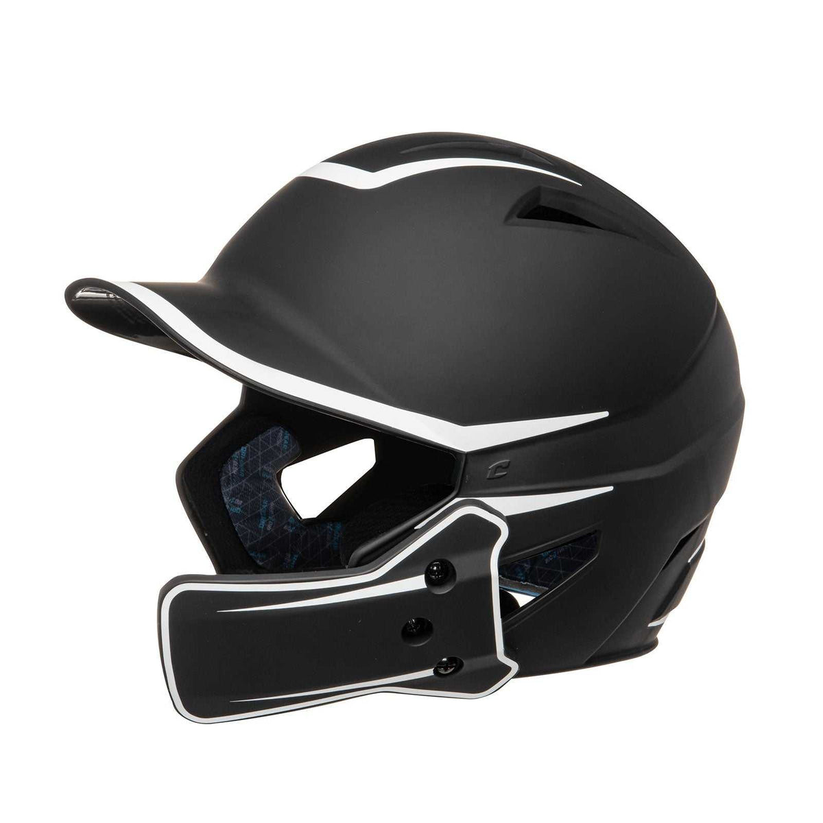 Champro HXM2JG HX Legend Plus 2-Tone Baseball Helmet with Flap - Black White - HIT a Double