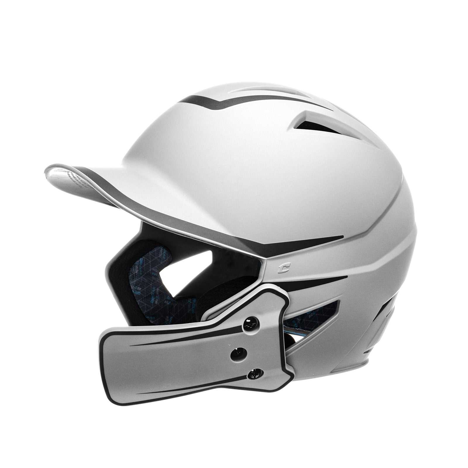 Champro HXM2JG HX Legend Plus 2-Tone Baseball Helmet with Flap - White Black - HIT a Double