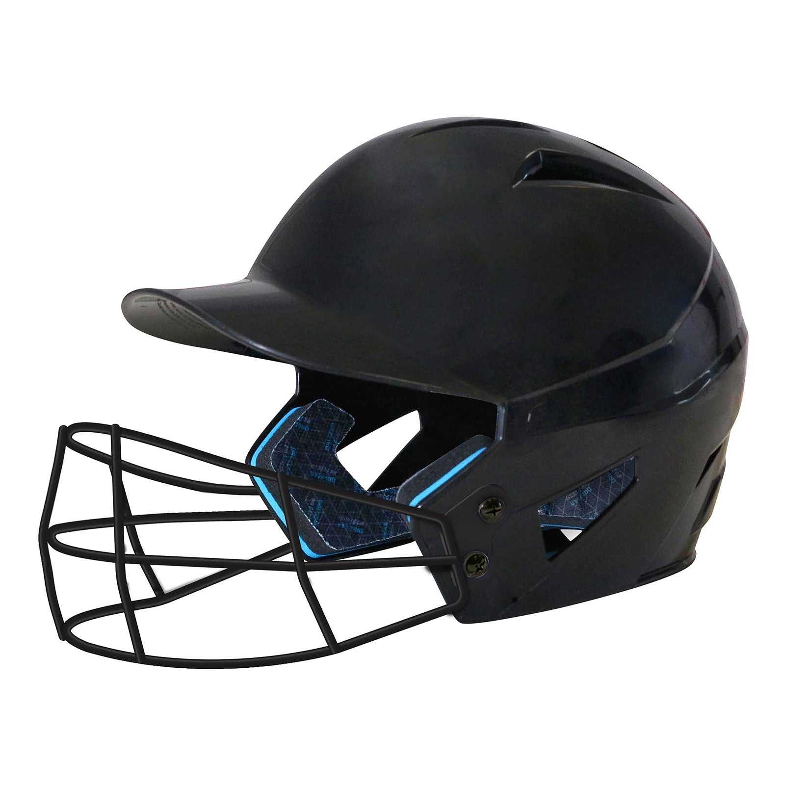 Champro HXUFM HX Rookie Baseball Helmet with Facemask Uncoated - Black - HIT a Double