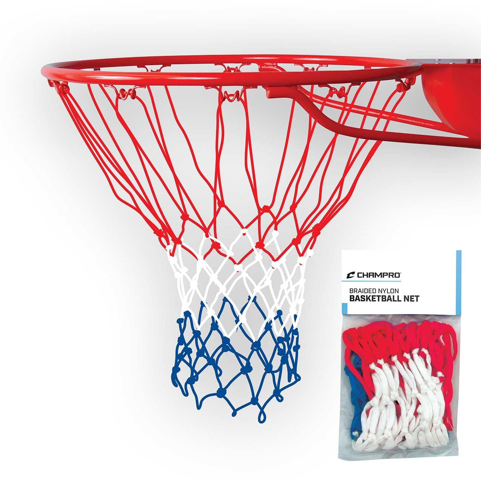 Champro NG04 Basketball Net Braided Nylon - Red White Ble - HIT a Double
