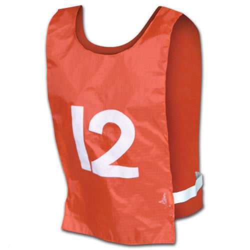 Champro P421 Nylon Pinnies with Number 12 Pk - Orange - HIT a Double