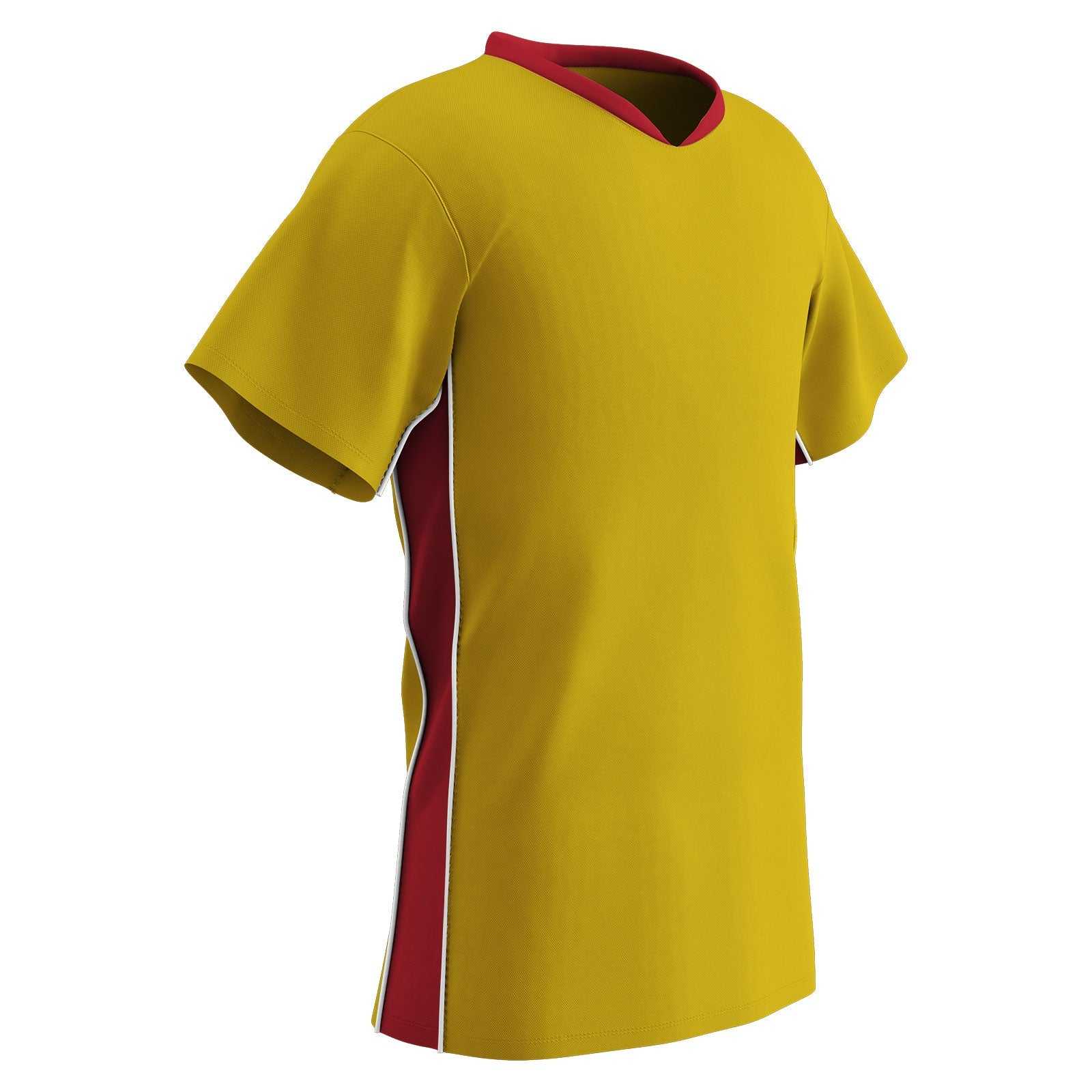 Champro SJ10 Header Soccer Jersey - Gold Scarlet White - HIT a Double