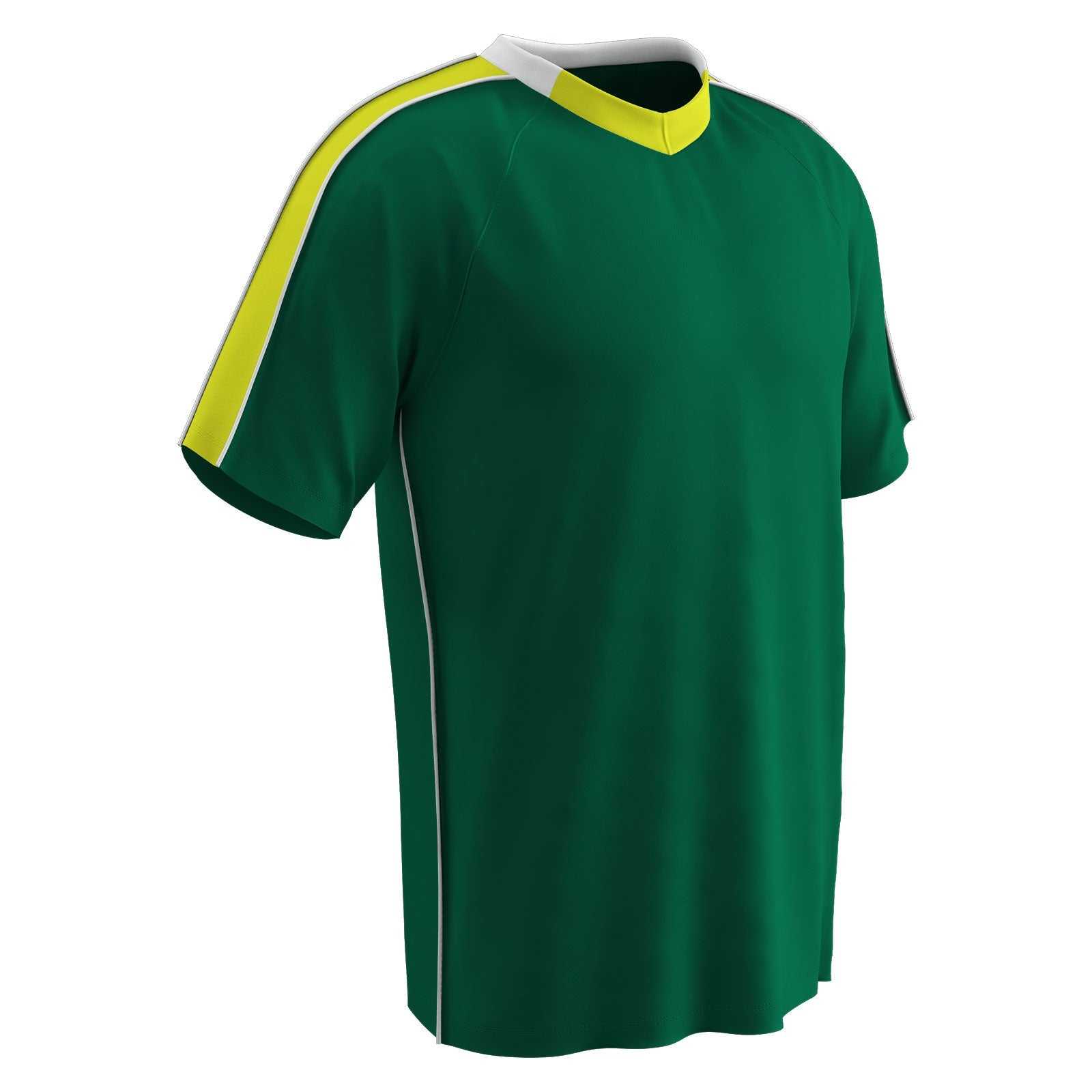 Champro SJ20 Mark Soccer Jersey - Forest Optic Yellow White - HIT a Double