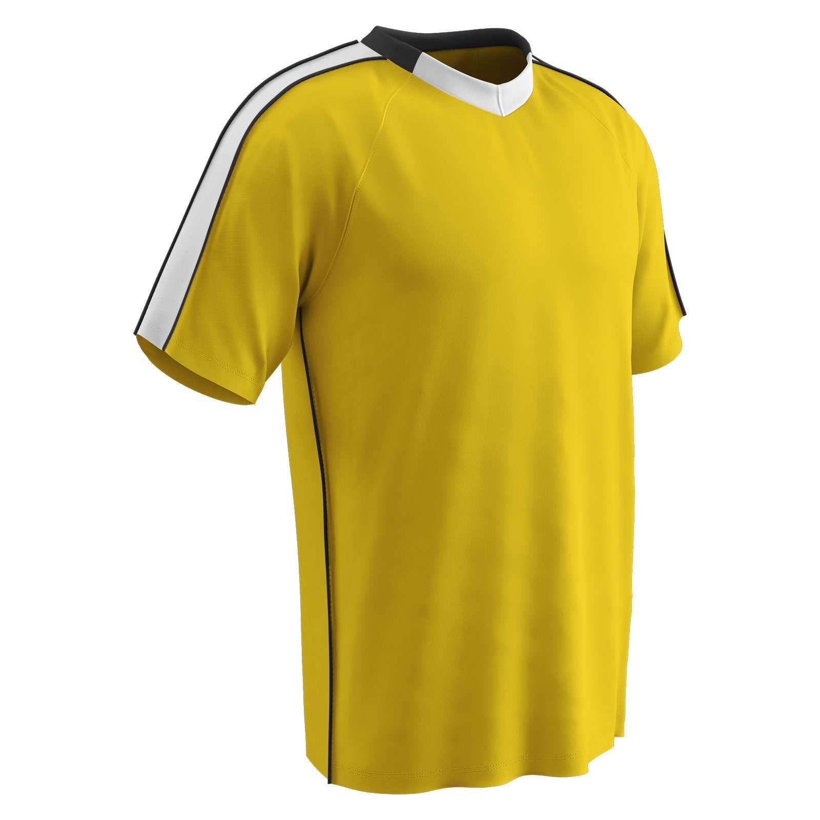 Champro SJ20 Mark Soccer Jersey - Gold White Black - HIT a Double