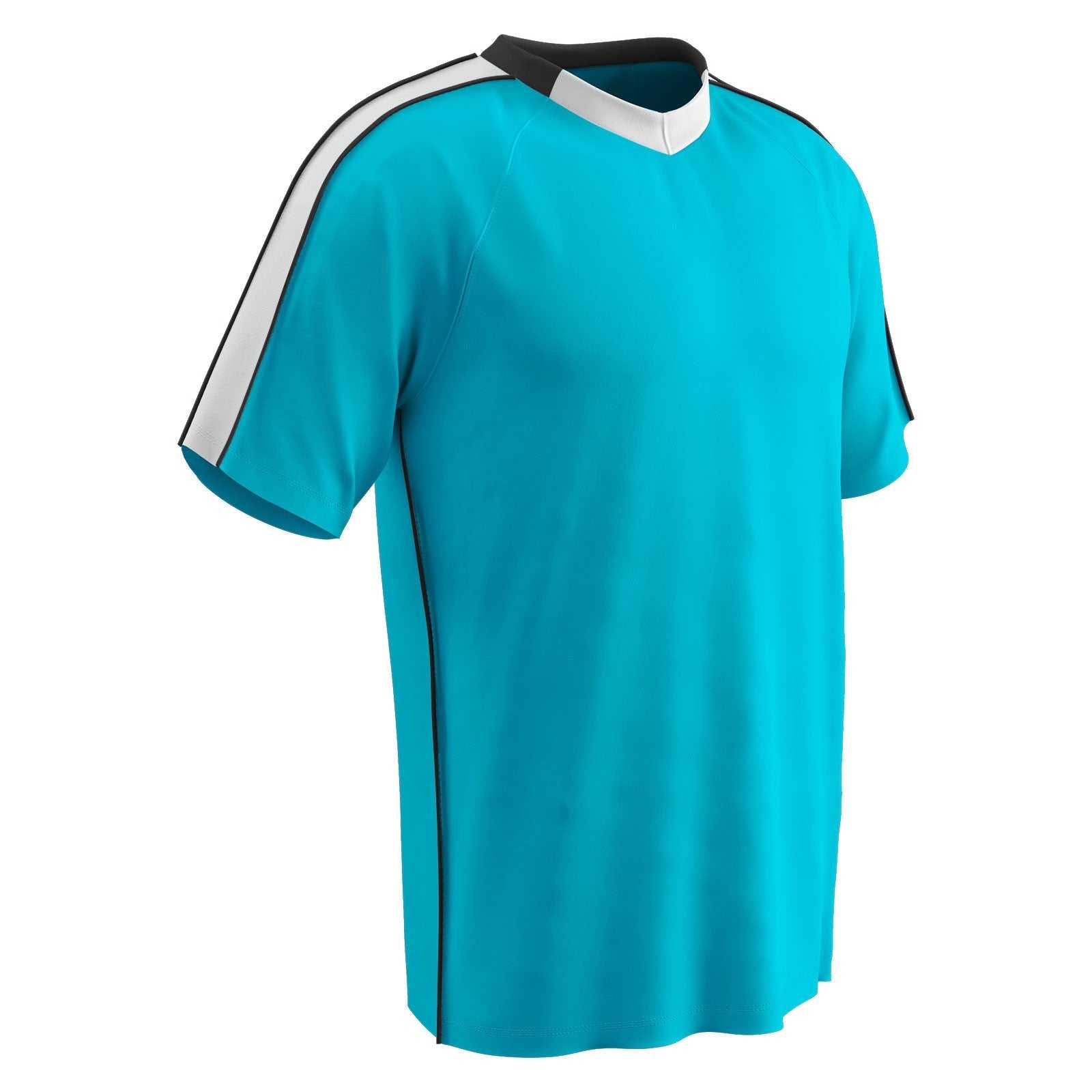 Champro SJ20 Mark Soccer Jersey - Neon Blue White Black - HIT a Double