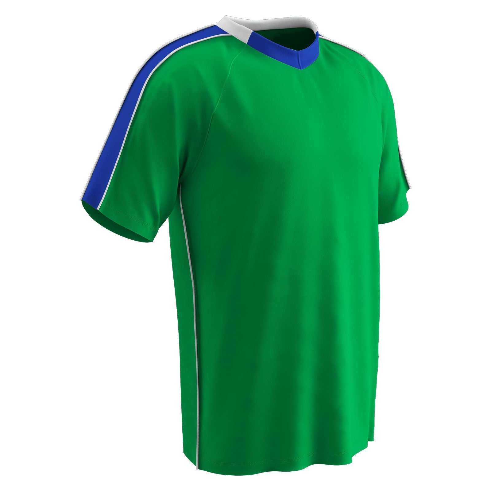 Champro SJ20 Mark Soccer Jersey - Neon Green Royal White - HIT a Double