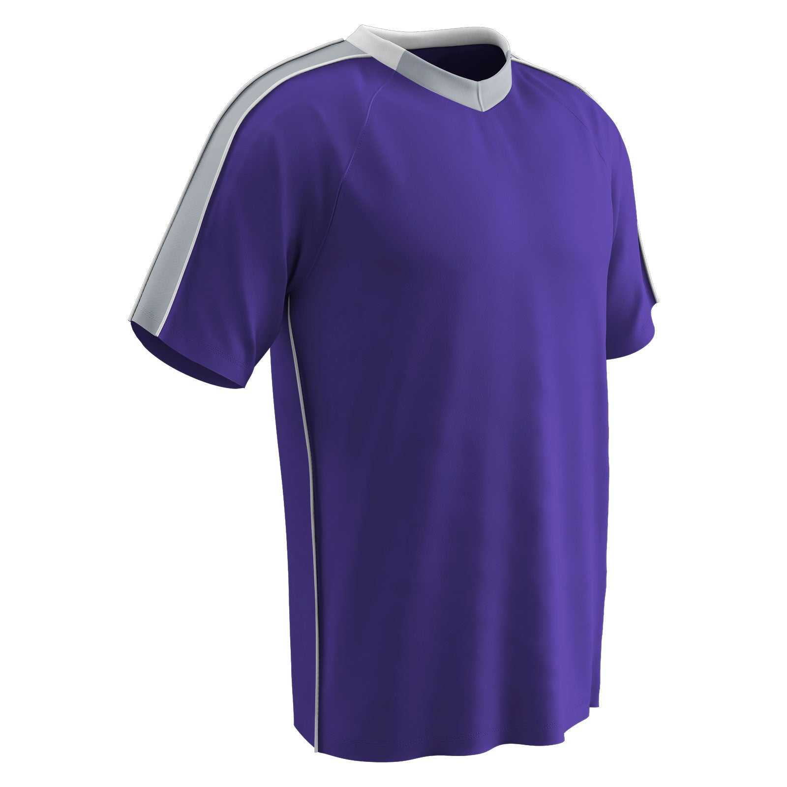 Champro SJ20 Mark Soccer Jersey - Purple Silver White - HIT a Double