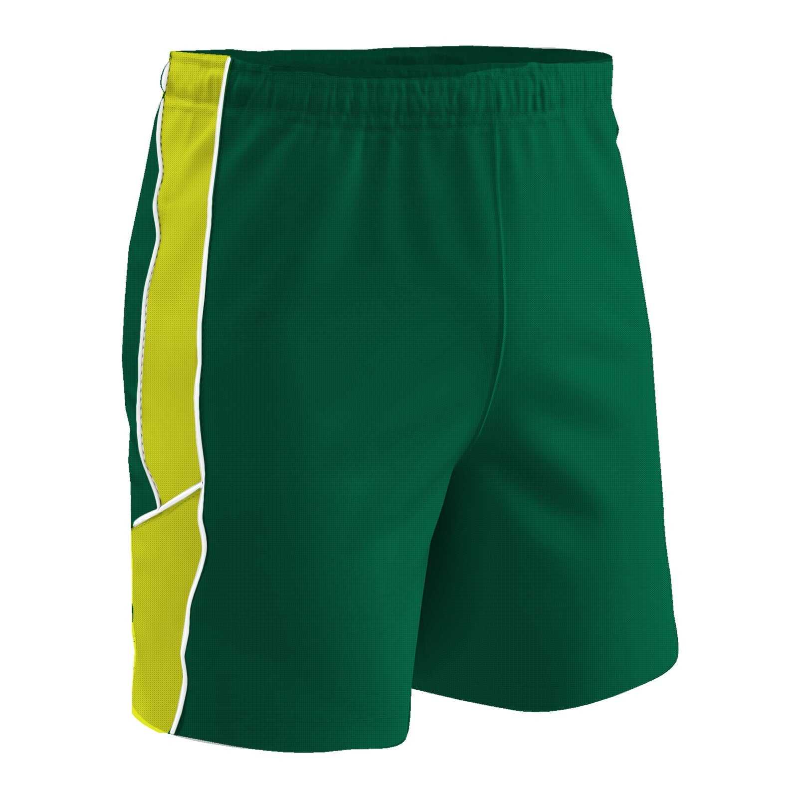Champro SS10 Header Soccer Short - Forest Optic Yellow White - HIT a Double