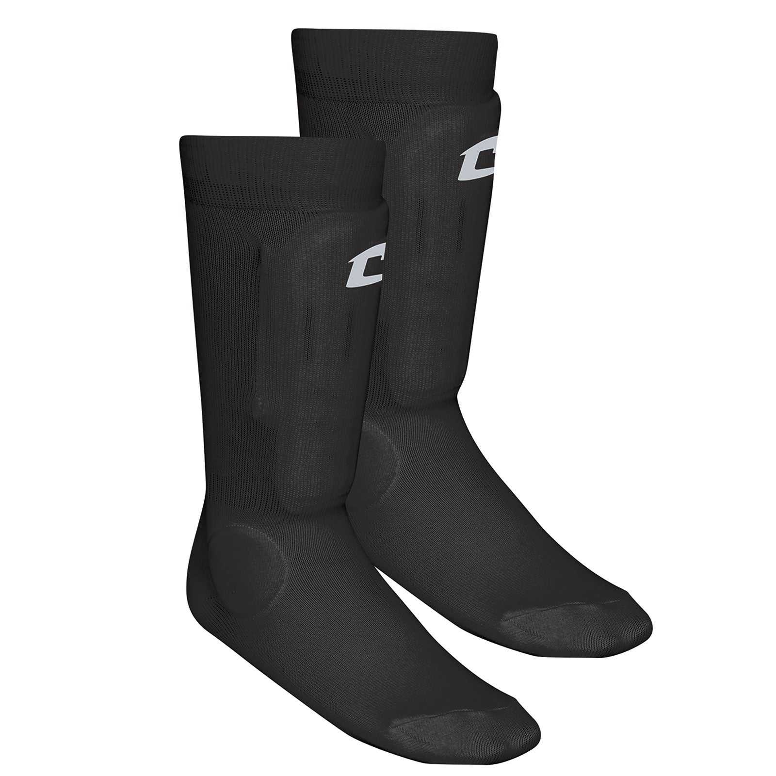 Champro SSG6 Sock Style Shin Guard Pair - Black - HIT a Double
