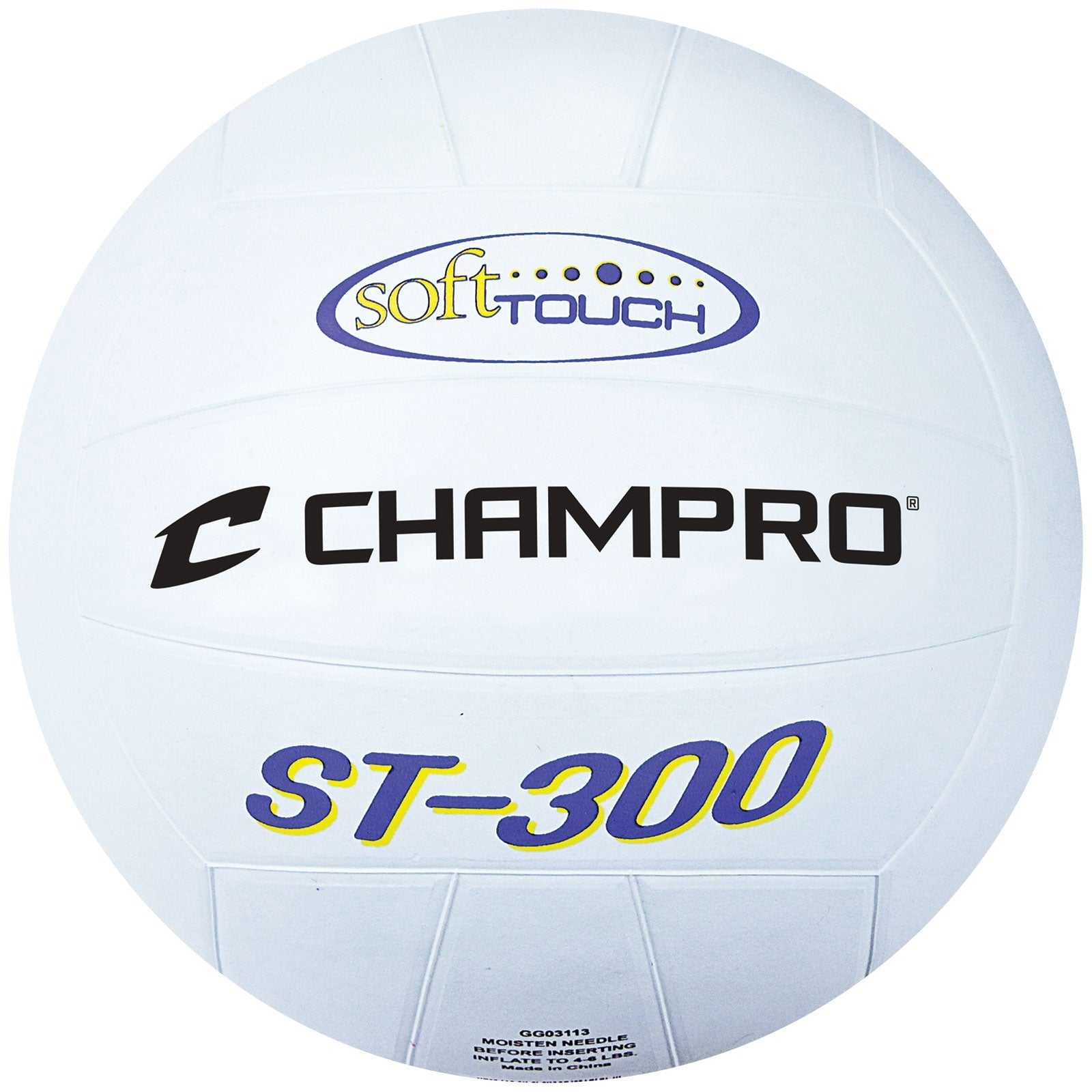 Champro VB41 St-300 Competition Rubber Volleyball - White - HIT a Double