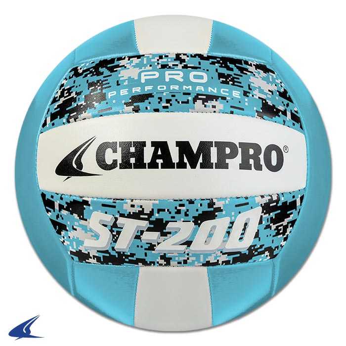 Champro VB-ST200 St200 Pro Perforamnce Volleyball - Camo Columbia Blue - HIT a Double
