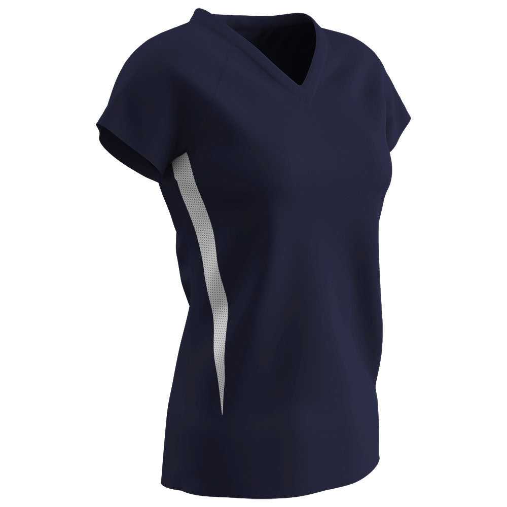 Champro VJ13 Spike Ladies Volleyball Jersey - Navy White - HIT a Double