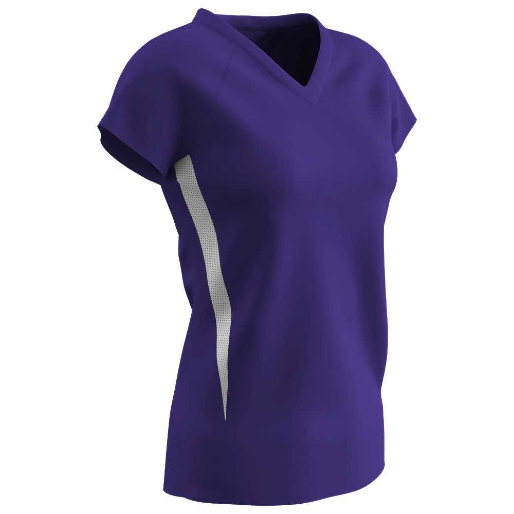 Champro VJ13 Spike Ladies Volleyball Jersey - Purple White - HIT a Double