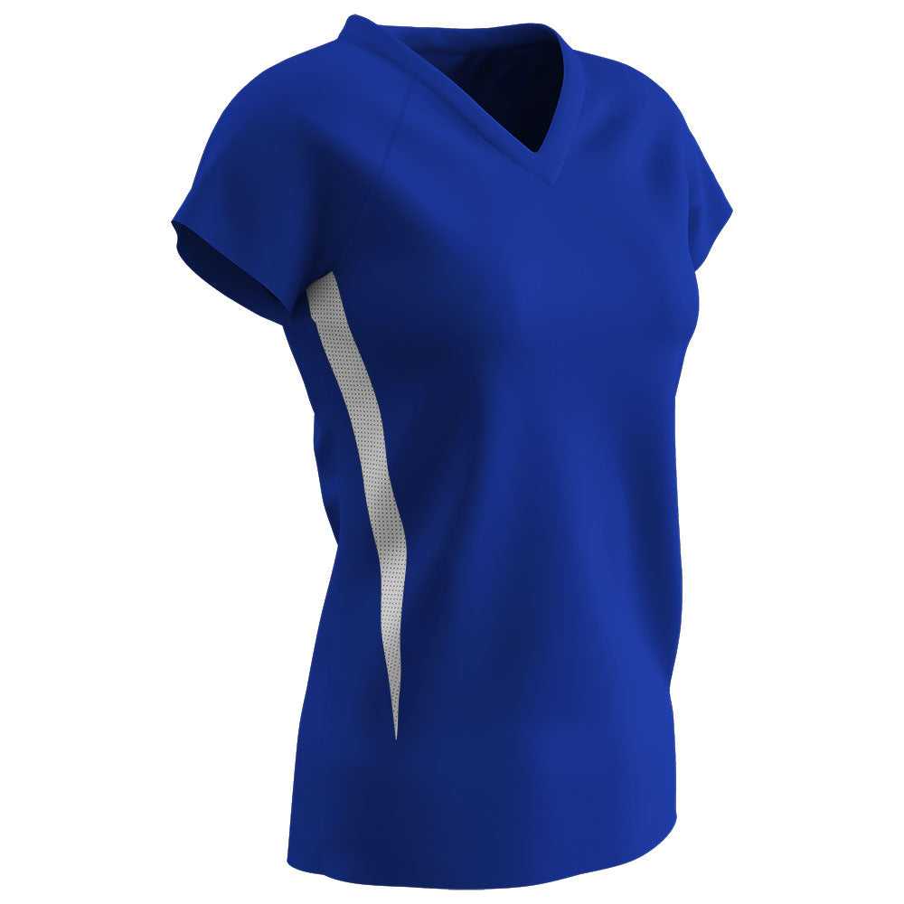 Champro VJ13 Spike Ladies Volleyball Jersey - Royal White - HIT a Double