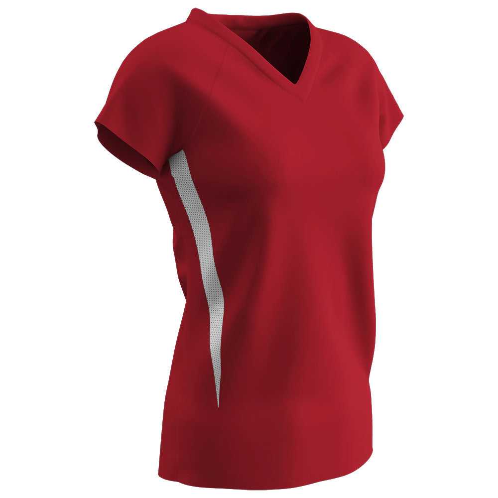 Champro VJ13 Spike Ladies Volleyball Jersey - Scarlet White - HIT a Double