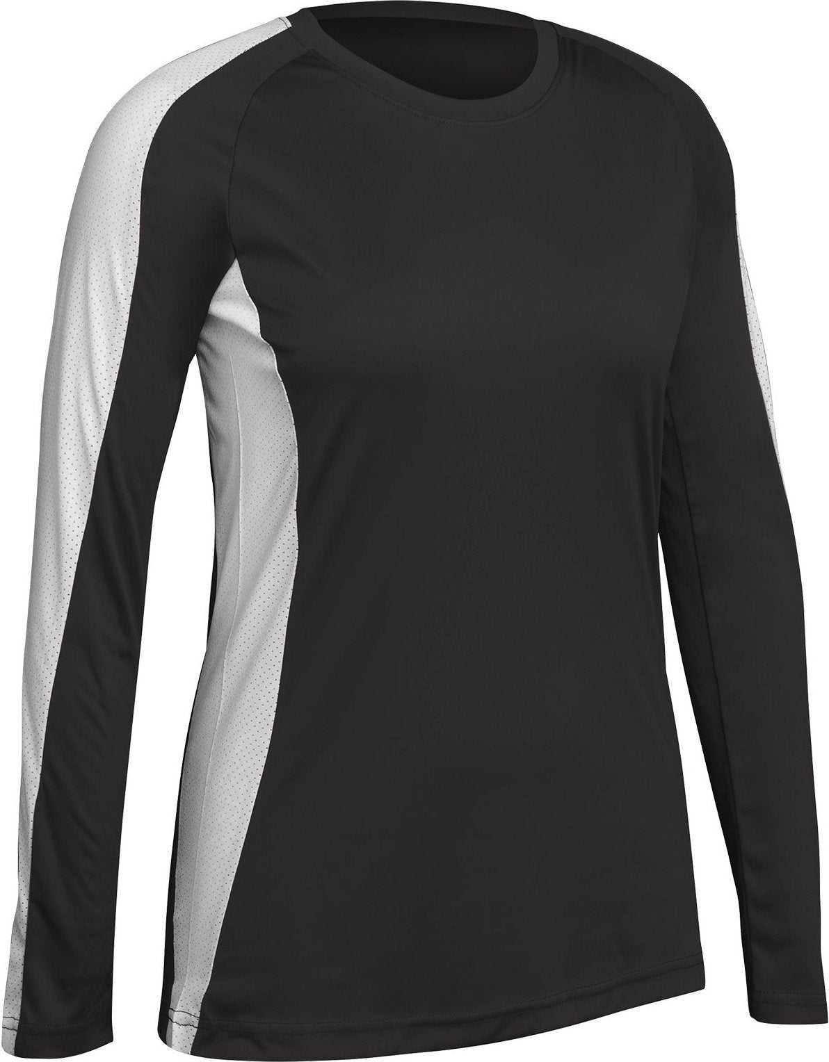 Champro VJ8 Triumphant Ladies Long Sleeve Volleyball Jersey - Black White - HIT a Double