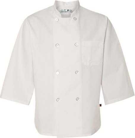 Chef Designs 0402 Three-Quarter Sleeve Chef Coat - White - HIT a Double - 1