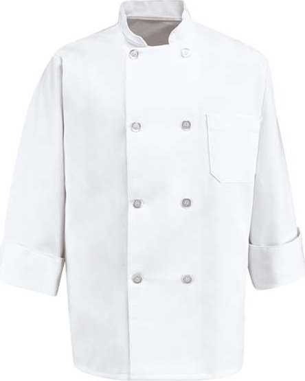 Chef Designs 0403 Eight Pearl Button Chef Coat - White - HIT a Double - 1