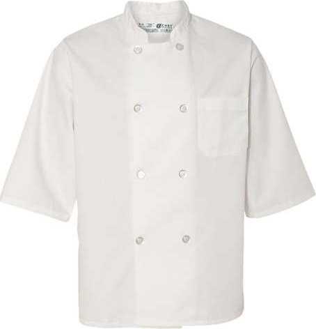 Chef Designs 0404 Half Sleeve Chef Coat - White - HIT a Double - 1