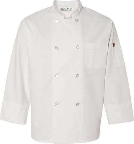 Chef Designs 0413 Button Chef Coat with Thermometer Pocket - White - HIT a Double - 1