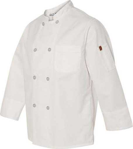 Chef Designs 0413 Button Chef Coat with Thermometer Pocket - White - HIT a Double - 2