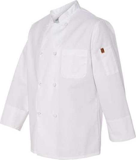 Chef Designs 0414 Eight Knot Button Chef Coat with Thermometer Pocket - White - HIT a Double - 2