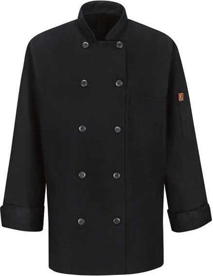 Chef Designs 041X Women&#39;s Mimix Chef Coat with OilBlok - Black - HIT a Double - 1