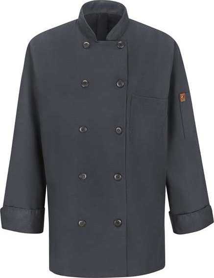 Chef Designs 041X Women&#39;s Mimix Chef Coat with OilBlok - Charcoal - HIT a Double - 1