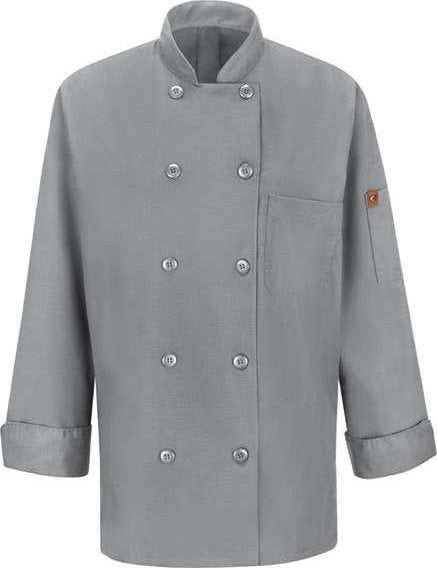 Chef Designs 041X Women&#39;s Mimix Chef Coat with OilBlok - Gray - HIT a Double - 1