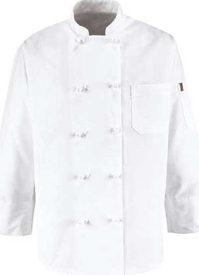 Chef Designs 0421 Ten Knot Button Chef Coat - White - HIT a Double - 1