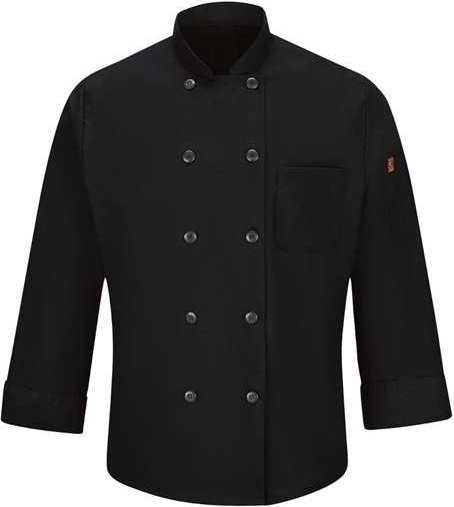 Chef Designs 042X Mimix Chef Coat with OilBlok - Black - HIT a Double - 1