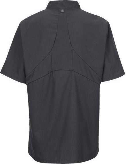 Chef Designs 045X Women&#39;s Mimix Short Sleeve Chef Coat with OilBlok - Charcoal - HIT a Double - 2