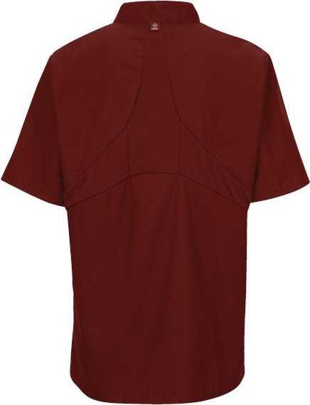 Chef Designs 045X Women&#39;s Mimix Short Sleeve Chef Coat with OilBlok - Fireball Red - HIT a Double - 2