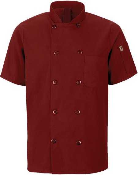 Chef Designs 046X Mimix Short Sleeve Chef Coat with OilBlok - Fireball Red - HIT a Double - 1