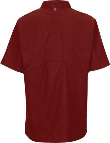 Chef Designs 046X Mimix Short Sleeve Chef Coat with OilBlok - Fireball Red - HIT a Double - 2