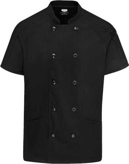 Chef Designs 051W Women&#39;s Airflow Raglan Chef Coat - Black/ Black Mesh - HIT a Double - 1