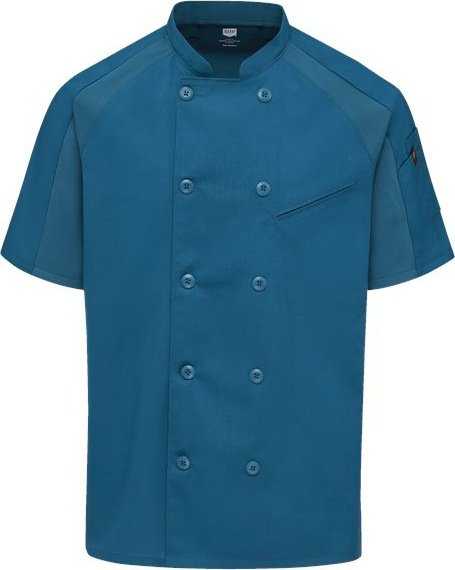 Chef Designs 052M Airflow Raglan Chef Coat - Teal/ Teal Mesh - HIT a Double - 1