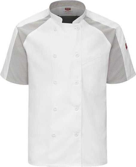 Chef Designs 052M Airflow Raglan Chef Coat - White/ Gray Mesh - HIT a Double - 1